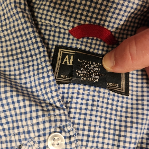 Abercrombie & Fitch blue and white long sleeve button down shirt Size La… - Picture 6 of 8